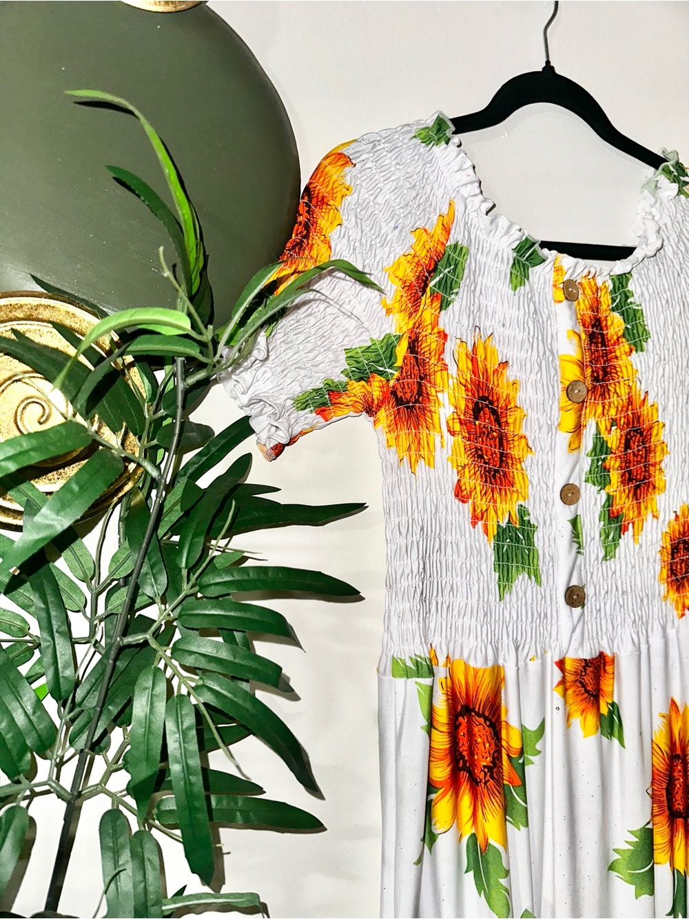 White Sunflower Maxi Dress - Picture 2 of 6